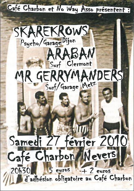 Skarekrows + Araban + Mr Gerrymanders au Café Charbon le 27 février 2010 à Nevers (58)