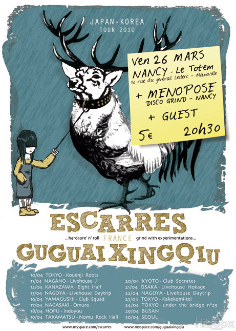 Menopose + Escarres + Gu Guai Xing Qiu au Totem le 26 mars 2010 à Maxéville (54)