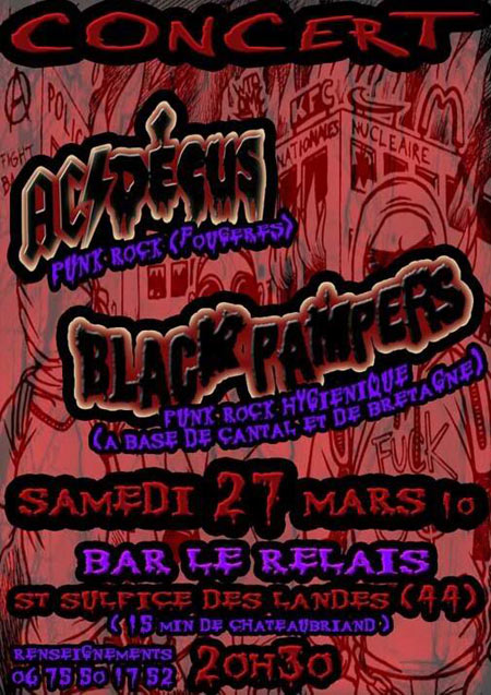 AC/Déçus + Black Pampers au bar Le Relais le 27 mars 2010 à Saint-Sulpice-des-Landes (44)