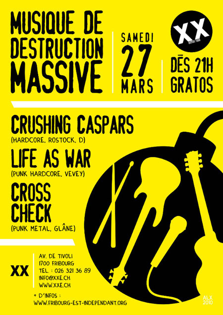 Musique de destruction massive au XXème le 27 mars 2010 à Fribourg (CH)
