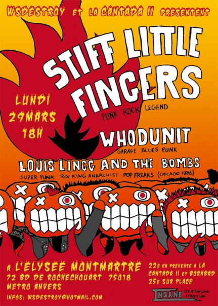 Stiff Little Fingers à l'Elysée Montmartre le 29 mars 2010 à Paris (75)