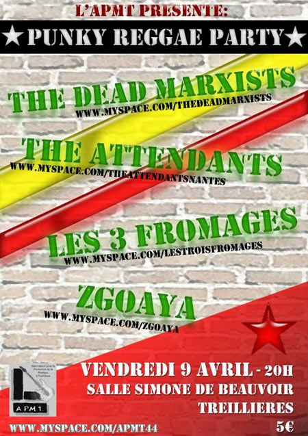 Punky Reggae Party à la salle Simone de Beauvoir le 09 avril 2010 à Treillières (44)
