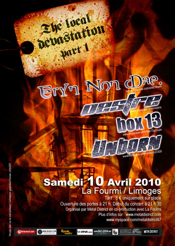 Eryn Non Dae+Oestre+Box13+Unborn le 10 avril 2010 à Limoges (87)