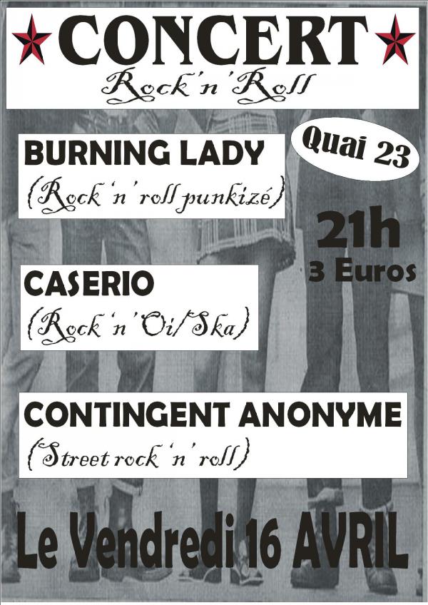 Burning Lady + Caserio + Contingent Anonyme au Quai 23 le 16 avril 2010 à Sedan (08)