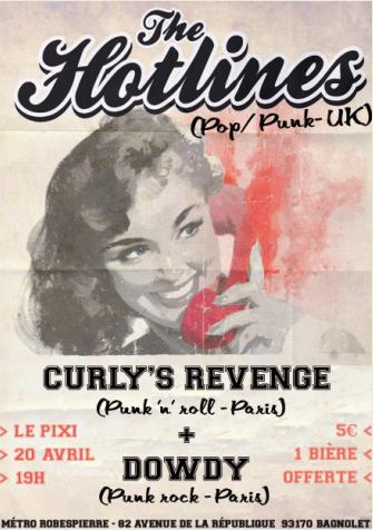 The Hotlines + Curly's Revenge + Dowdy + Aline au Pixi le 20 avril 2010 à Bagnolet (93)