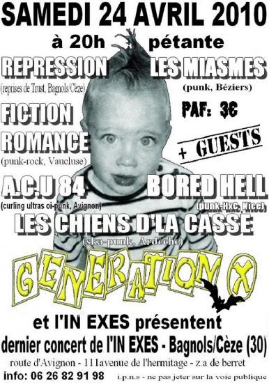Concert Punk pour la fermeture de l'In Exes le 24 avril 2010 à Bagnols-sur-Cèze (30)