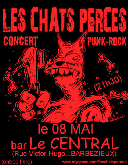 Les Chats Percés au bar Le Central le 08 mai 2010 à Barbezieux-Saint-Hilaire (16)