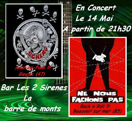 Schlag + Ne Nous Fâchons Pas au bar Les Deux Sirènes le 14 mai 2010 à La Barre-de-Monts (85)
