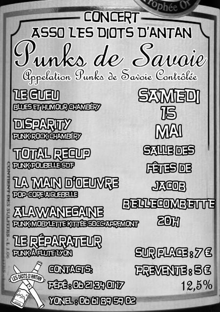 Punks de Savoie à la Jacobelle le 15 mai 2010 à Jacob Bellecombette (73)