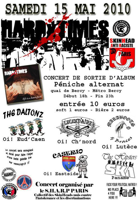 HardTimes Record Release Party à la Péniche Alternat' le 15 mai 2010 à Paris (75)