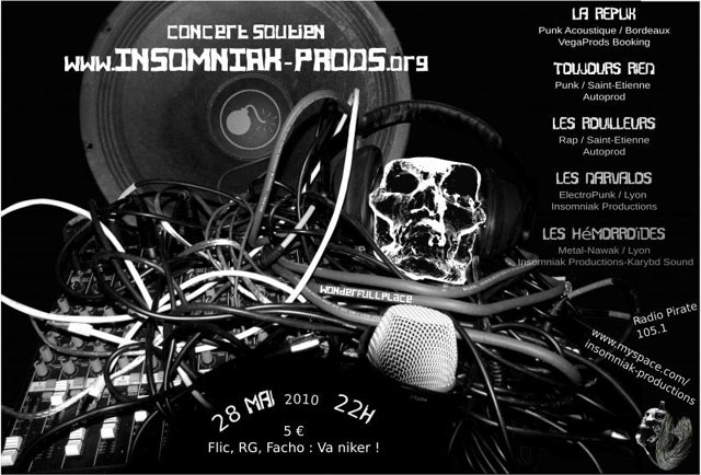 Concert de soutien à Insomniak Prods le 28 mai 2010 à Lyon (69)