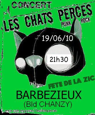 Concert des Chats Percés le 19 juin 2010 à Barbezieux-Saint-Hilaire (16)