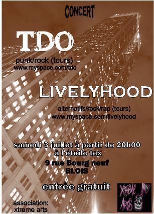 TDO + Livelyhood à l'Etoile Tex le 03 juillet 2010 à Blois (41)