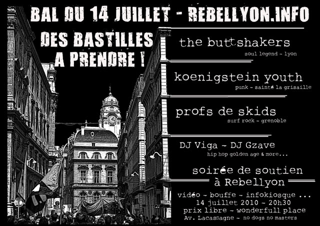 Soirée de soutien à Rebellyon le 14 juillet 2010 à Lyon (69)