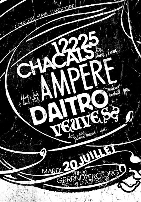 Ampere + Daïtro + 12225 Chacals + Veuve SS au Grrrnd Zero le 20 juillet 2010 à Lyon (69)