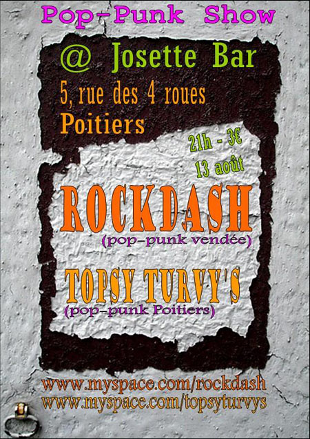 Rockdash + Topsy Turvy's au Josette Bar le 13 août 2010 à Poitiers (86)