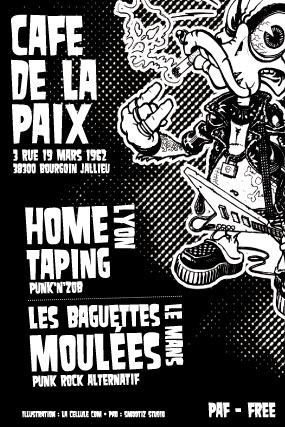 Home Taping + Les Baguettes Moulées au Café de la Paix le 10 septembre 2010 à Bourgoin-Jallieu (38)