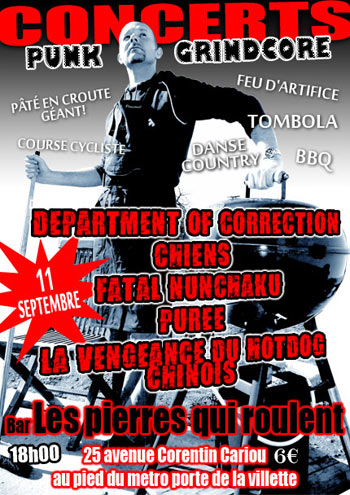 Concert Punk Grindcore au bar Les Pierres qui Roulent le 11 septembre 2010 à Paris (75)