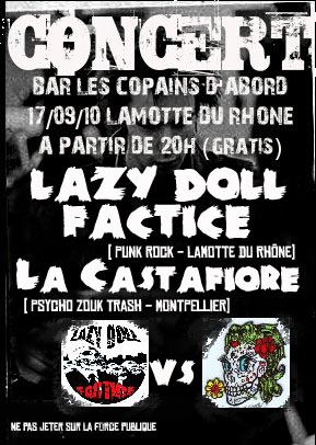 Lazy Doll Factice + La Castafiore au bar Les Copains d'Abord le 17 septembre 2010 à Lamotte-du-Rhône (84)
