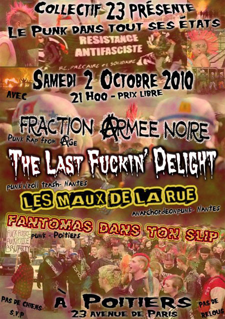 THE LAST FUCKIN'DELIGHT + FRACTION ARMEE NOIRE + ... le 02 octobre 2010 à Poitiers (86)