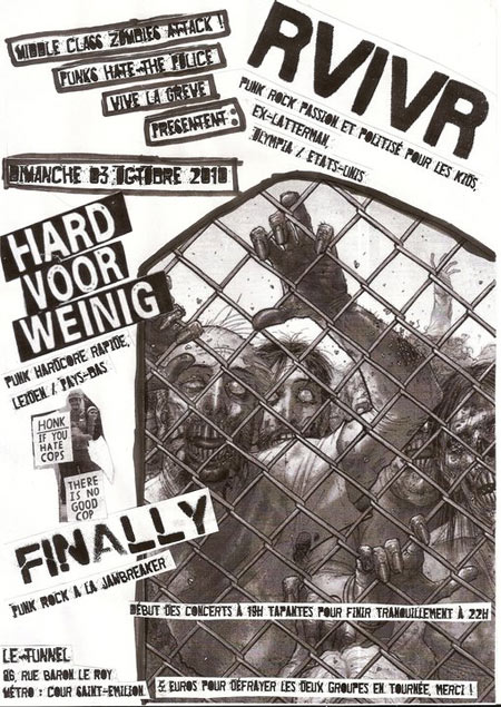 Rvivr + Hard Voor Weinig + Finally au Tunnel le 03 octobre 2010 à Paris (75)