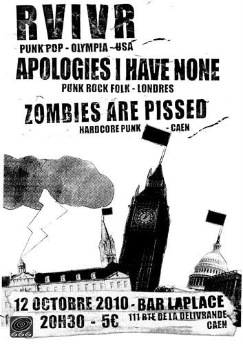 RVIVR + Apologies I Have None + Zombies Are Pissed @ bar Laplace le 12 octobre 2010 à Caen (14)