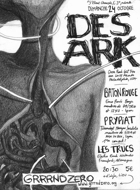 Des Ark + Baton Rouge + Prypiat + Les Trucs au Grrrnd Zero le 24 octobre 2010 à Lyon (69)