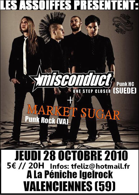Misconduct + Market Sugar à la Péniche Igelrock le 28 octobre 2010 à Valenciennes (59)