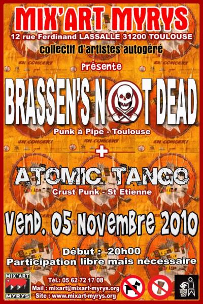 Brassen's Not Dead + Atomic Tango à Mix'Art Myrys le 05 novembre 2010 à Toulouse (31)