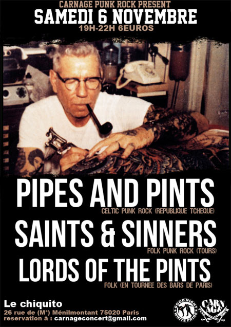 Pipes And Pints+Saints & Sinners+Lords of the Pints au Chiquito le 06 novembre 2010 à Paris (75)