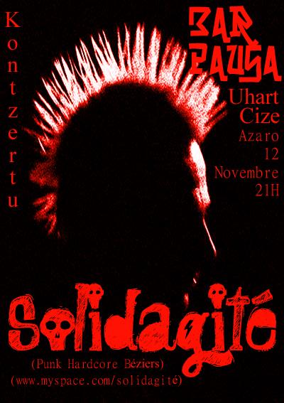 Solidagité au bar Pausa Lekua le 12 novembre 2010 à Uhart-Cize (64)