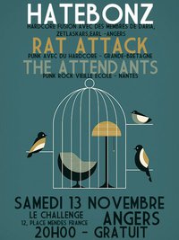 Rat Attack + The Attendants + Hatebonz au Challenge le 13 novembre 2010 à Angers (49)