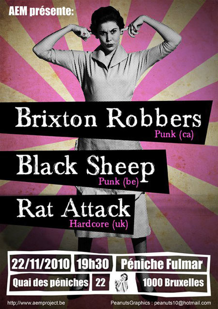 Brixton Robbers + Black Sheep + Rat Attack à la Péniche Fulmar le 22 novembre 2010 à Bruxelles (BE)