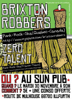 Brixton Robbers + Zero Talent au Sun Pub le 30 novembre 2010 à Illfurth (68)