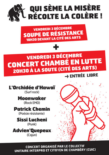 Concert Chambé en lutte à la Soute le 03 décembre 2010 à Chambéry (73)