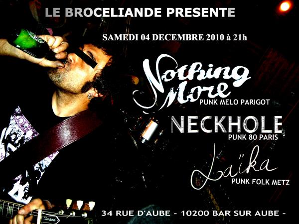Nothing More + Neckhole + Laïka au Brocéliande le 04 décembre 2010 à Bar-sur-Aube (10)