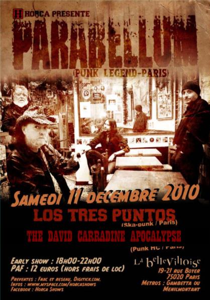 Parabellum+Los Tres Puntos+Mon autre Groupe à la Bellevilloise le 11 décembre 2010 à Paris (75)