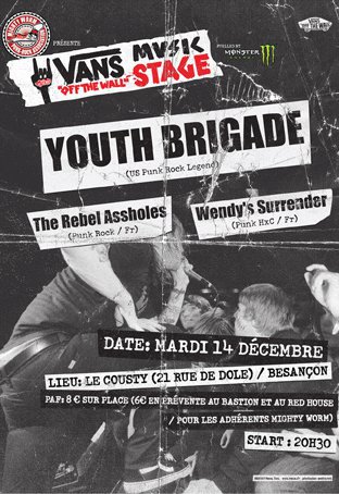 Youth Brigade + The Rebel Assholes + Wendy's Surrender au Cousty le 14 décembre 2010 à Besançon (25)
