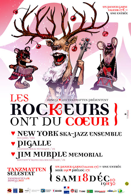 Les Rockeurs ont du Coeur : New York Ska Jazz + Pigalle + ... le 18 décembre 2010 à Sélestat (67)