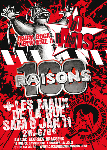 100 Raisons + Les Maux de la Rue au CAC Georges Brassens le 08 janvier 2011 à Mantes-la-Jolie (78)