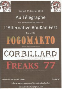 Pogomarto + Corbillard + Freaks 77 au Télégraphe le 15 janvier 2011 à Ath (BE)