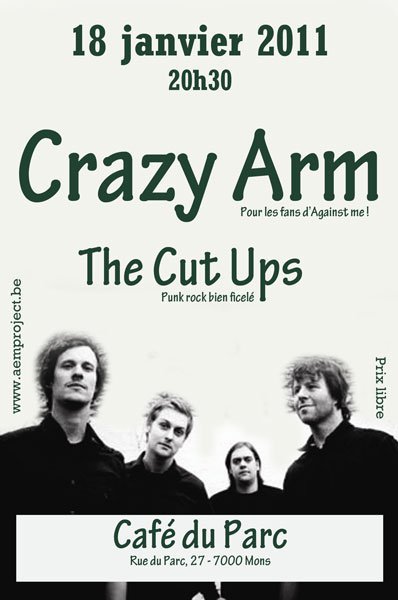 Crazy Arm + The Cut Ups au Café du Parc le 18 janvier 2011 à Mons (BE)