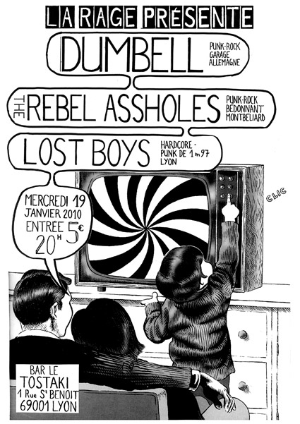 Dumbell + The Rebel Assholes + Lost Boys au Tostaki le 19 janvier 2011 à Lyon (69)