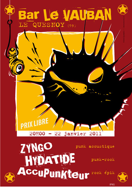 Zyngo + Hydatide + Accupunteur au bar Le Vauban le 22 janvier 2011 à Le Quesnoy (59)