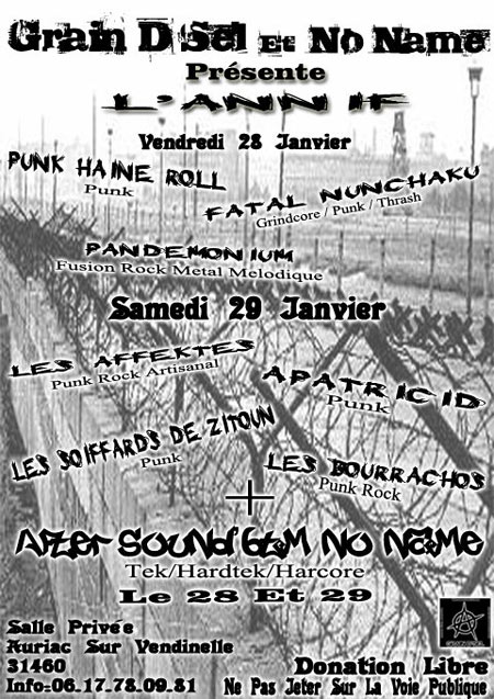 Punk Haine Roll + Fatal Nunchaku + Pandemonium le 28 janvier 2011 à Auriac-sur-Vendinelle (31)
