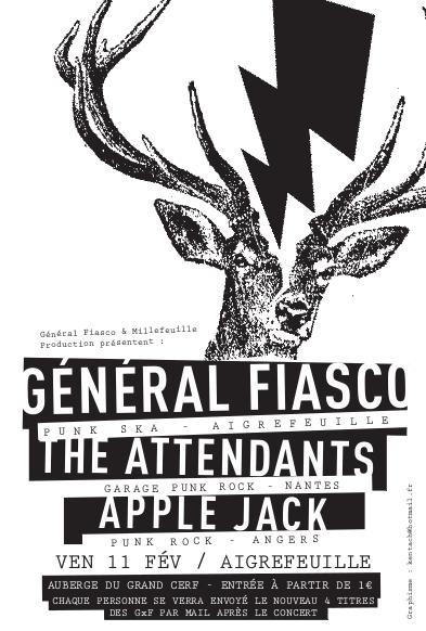 Général Fiasco + The Attendants + Apple Jack le 11 février 2011 à Aigrefeuille-sur-Maine (44)