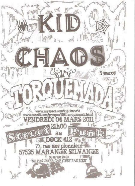 Kid Chaos + Torquemada au Dock 412 le 04 mars 2011 à Marange-Silvange (57)