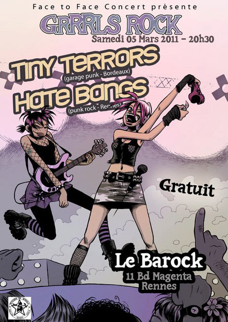 Tiny Terrors + Hate Bangs au Barock le 05 mars 2011 à Rennes (35)