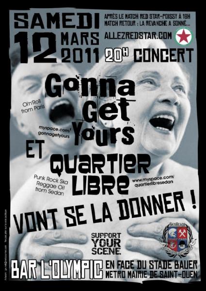 Gonna Get Yours + Quartier Libre au bar L'Olympic le 12 mars 2011 à Saint-Ouen (93)