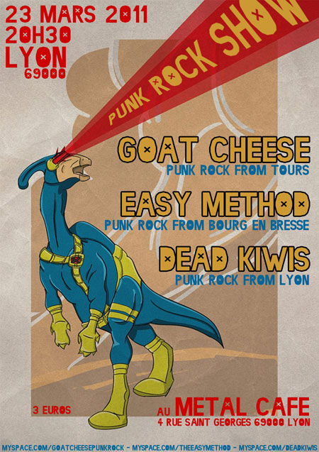 GOAT CHEESE + EASY METHOD + DEAD KIWIS le 23 mars 2011 à Lyon (69)